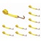 Tie 4 Safe 2" x 10' Lasso Strap w/ Mini J Hook for Towing Wrecker Trailer Tie Down Yellow, 10PK TWS65-5210-J-Y-10 - alternate 1